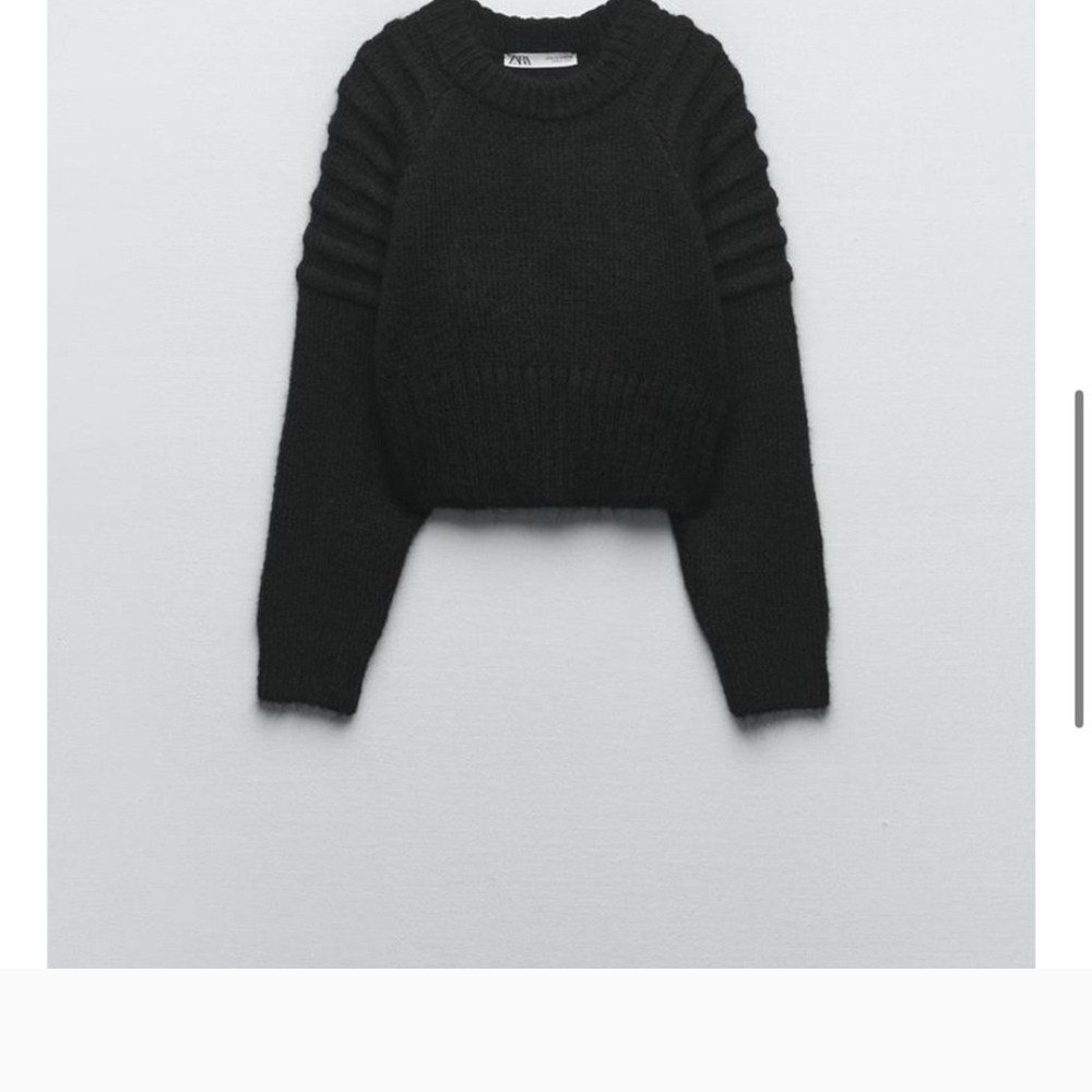 Zara Black Ribbed Women's Sweater